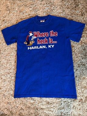Vintage Jerzees Heavyweight "Where the Heck Is Harlan, KY" Graphic Tee Small